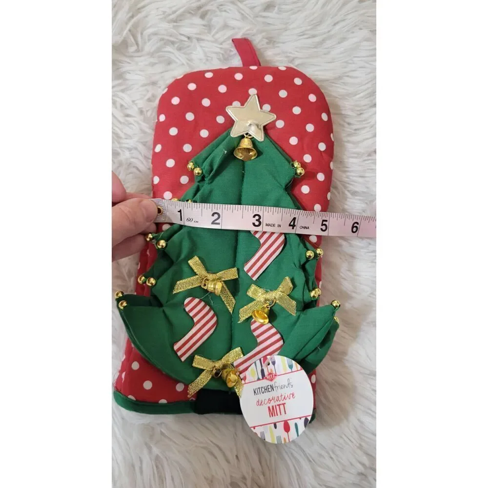 Ritz Kitchen Friends Cotton Oven Mitts Christmas Tree New